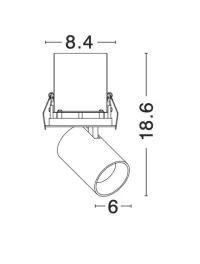 Spot PIN LED 12 W, 220-240 V, 720 lm, 3000K, IP32, aluminiu 8