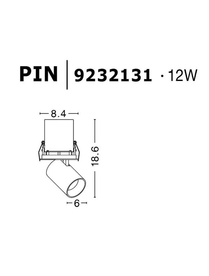 Spot PIN LED 12 W, 220-240 V, 720 lm, 3000K, IP32, aluminiu 9