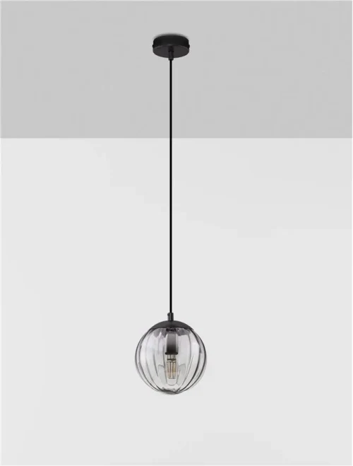 Suspensie ABBACUS E27, 1x12 W, 100-240 V, IP20, metal și sticlă