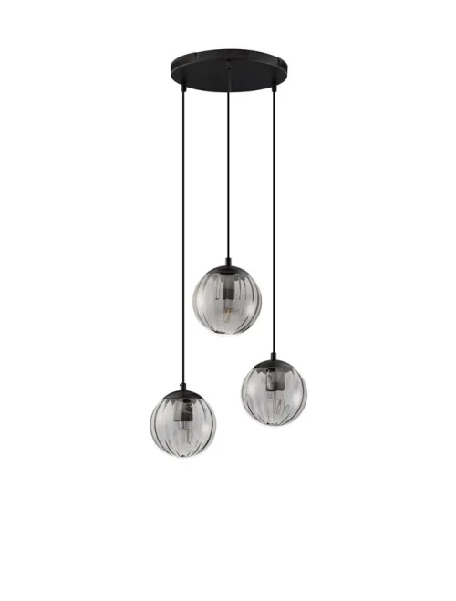 Suspensie ABBACUS E27, 3x12 W, 100-240 V, IP20, metal și sticlă