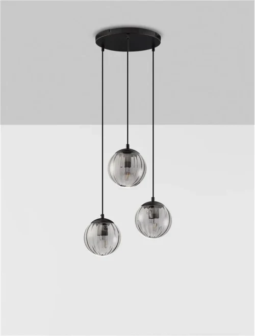 Suspensie ABBACUS E27, 3x12 W, 100-240 V, IP20, metal și sticlă