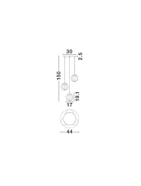 Suspensie ABBACUS E27, 3x12 W, 100-240 V, IP20, metal și sticlă 6