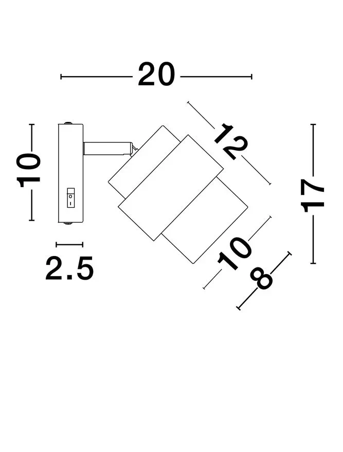 Aplică SIANNA E27, 1x12 W, 220-240 V, IP20, metal, sticlă și alamă 6