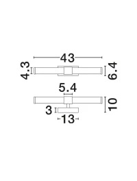 Aplică ALTO LED 10 W, 220-240 V, 692 lm, 3000K, IP44, acril, metal și sticlă 7
