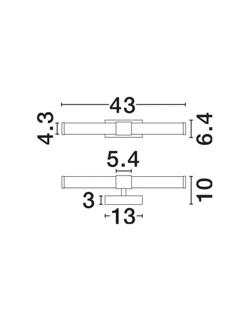 Aplică ALTO LED 10 W, 220-240 V, 692 lm, 3000K, IP44, acril, metal și sticlă