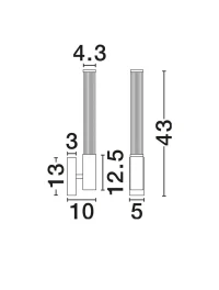 Aplică NOLD LED 8 W, 220-240 V, 603 lm, 3000K, IP44, acril, metal și sticlă 7