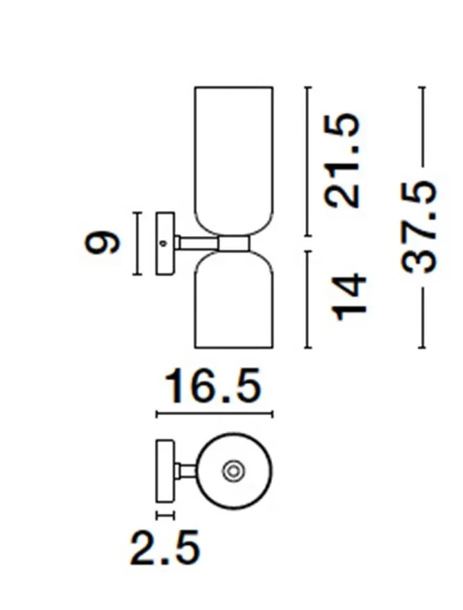 Aplică PALMER E14, 2x5 W, 230 V, IP20, metal și sticlă 6