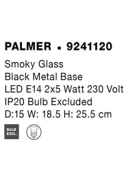 Aplică PALMER E14, 2x5 W, 230 V, IP20, metal și sticlă 9