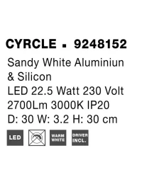 Aplică CYRCLE LED 23 W, 230 V, 2700 lm, 3000K, IP20, aluminiu și silicon 10