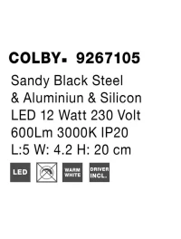 Aplică COLBY LED 12 W, 230 V, 600 lm, 3000K, IP20, oțel și aluminiu 8