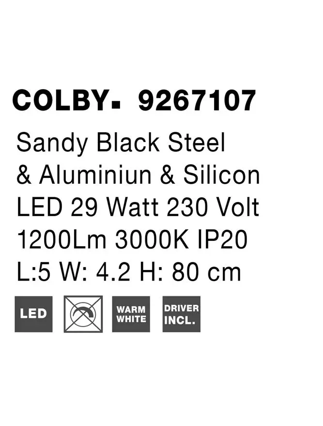 Aplică COLBY LED 29 W, 230 V, 1200 lm, 3000K, IP20, oțel și aluminiu 8