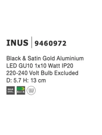 Proiector INUS GU10, 1x10 W, 220-240 V, IP20, aluminiu 6