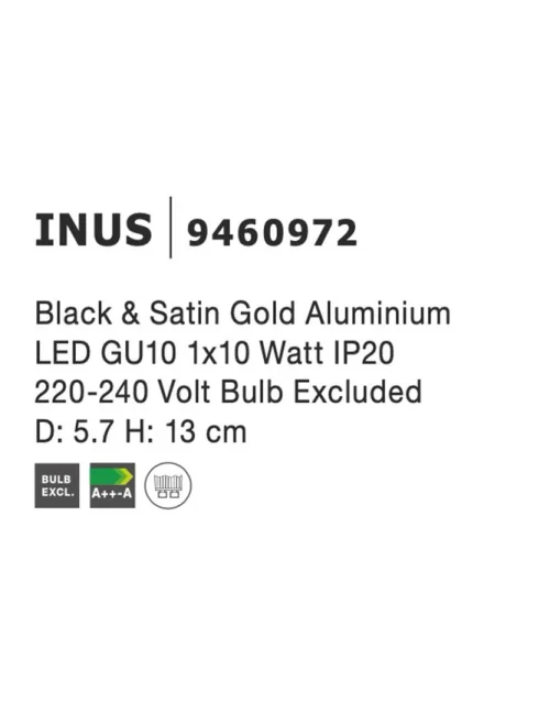 Proiector INUS GU10, 1x10 W, 220-240 V, IP20, aluminiu