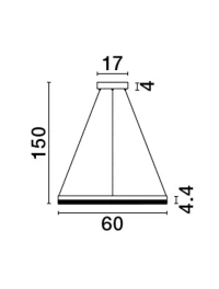 Suspensie ADRIA LED 32 W, 220 V, 3288 lm, 3000K, IP20, dimmabil Triac, aluminiu și alamă 2