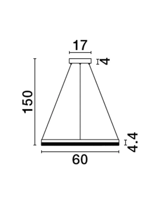 Suspensie ADRIA LED 32 W, 220 V, 3288 lm, 3000K, IP20, dimmabil Triac, aluminiu și alamă
