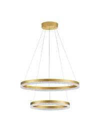 Suspensie ADRIA LED 97 W, 220 V, 9452 lm, 3000K, IP20, dimmabil Triac, aluminiu și alamă