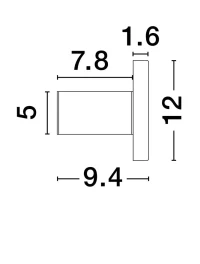 Aplică NANO LED 9 W, 220-240 V, 291 lm, 3000K, IP20, aluminiu 7