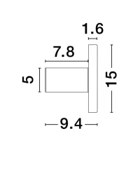 Aplică NANO LED 10 W, 220-240 V, 402 lm, 3000K, IP20, aluminiu 7