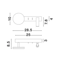Aplică NOIMA LED 9 W, 220-240 V, 543 lm, 3000K, IP20, aluminiu și oțel 9