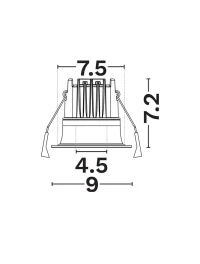 Spot Style LED 10 W, 220-240 V, 828 lm, 3000K, IP44, UGR <16, CRI ≥90, aluminiu 5