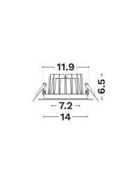 Spot Glim LED 25 W, 220-240 V, 2889 lm, 4000K, IP20, CRI ≥90, aluminiu 4