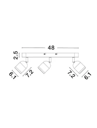 Miniproiector ORSON GU10, 3x10 W, 230 V, IP44, metal 3