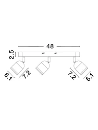 Miniproiector ORSON GU10, 3x10 W, 230 V, IP44, metal 3