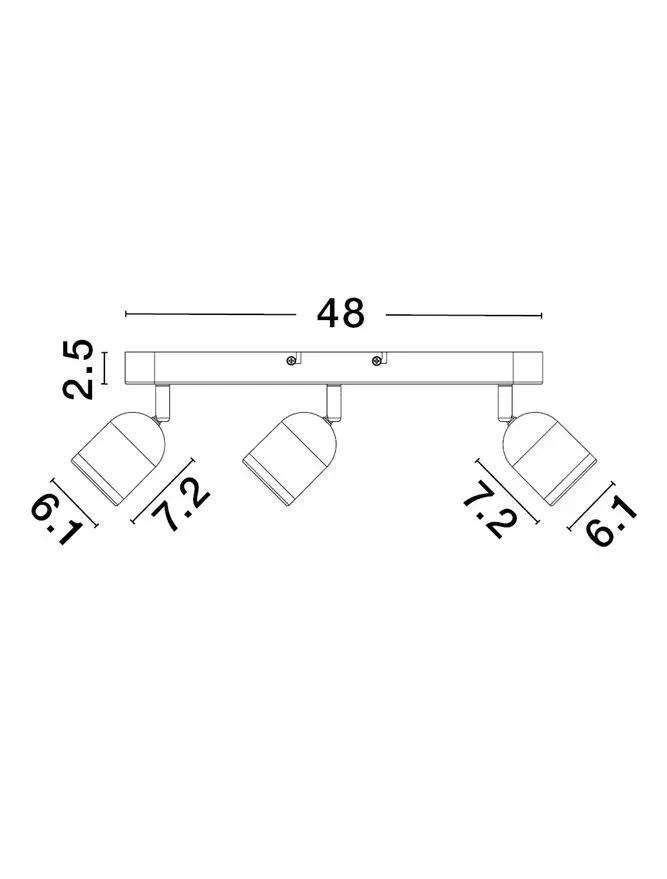 Miniproiector ORSON GU10, 3x10 W, 230 V, IP44, metal 3