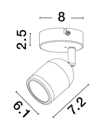 Miniproiector ORSON GU10, 1x10 W, 230 V, IP44, metal 3