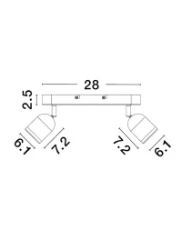 Miniproiector ORSON GU10, 2x10 W, 230 V, IP44, metal 3