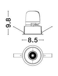 Spot HOMER 15 W, 220-240 V, 754 lm, 3000K, IP20, UGR <6, CRI ≥98, aluminiu 3