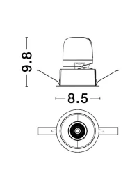 Spot HOMER 15 W, 220-240 V, 754 lm, 3000K, IP20, UGR <6, CRI ≥98, aluminiu 3
