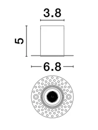 Spot UHO 3 W, 220-240 V, 214 lm, 3000K, IP20, UGR <17, CRI ≥90, aluminiu 3