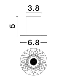 Spot UHO 3 W, 220-240 V, 214 lm, 3000K, IP20, UGR <17, CRI ≥90, aluminiu 3