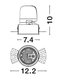 Spot HOMER LED 10 W, 220-240 V, 640 lm, 3000K, IP20, UGR <6, CRI ≥98, aluminiu 2