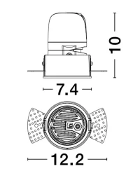 Spot HOMER 15 W, 220-240 V, 754 lm, 3000K, IP20, UGR <6, CRI ≥98, aluminiu 3