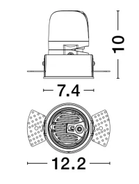 Spot HOMER 15 W, 220-240 V, 754 lm, 3000K, IP20, UGR <6, CRI ≥98, aluminiu 2
