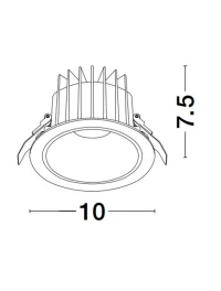 Spot BRADY LED 10 W, 220-240 V, 924 lm, 3000K, IP67, UGR <19, CRI ≥80, aluminiu 2