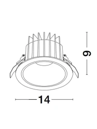 Spot BRADY 20 W, 220-240 V, 1847 lm, 3000K, IP67, UGR <19, CRI ≥80, aluminiu 2