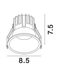 Spot LUELA LED 13 W, 220-240 V, 1039 lm, 3000K, IP20, UGR <19, CRI ≥90, aluminiu 3
