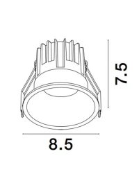 Spot LUELA LED 13 W, 220-240 V, 928 lm, 3000K, IP20, UGR <19, CRI ≥90, aluminiu 2