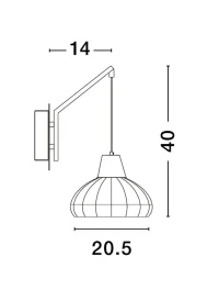 Aplică FADO E27, 1x12 W, 230 V, IP20, ratan 6