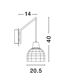 Aplică FADO E27, 1x12 W, 230 V, IP20, ratan 7