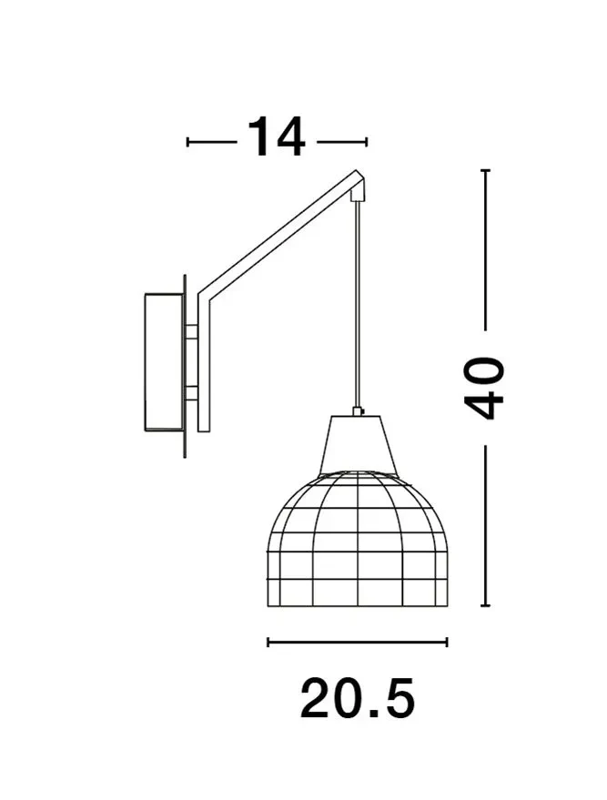 Aplică FADO E27, 1x12 W, 230 V, IP20, ratan 7