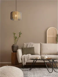 Suspensie ABBY E27, 1x12 W, 100-240 V, IP20, oțel și rope