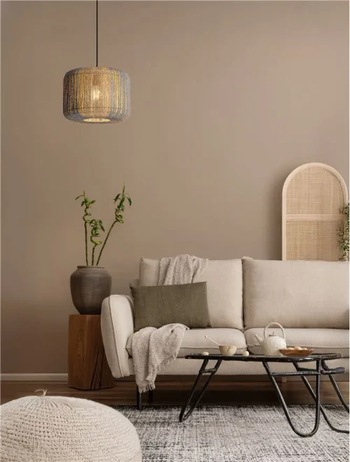 Suspensie ABBY E27, 1x12 W, 100-240 V, IP20, oțel și rope