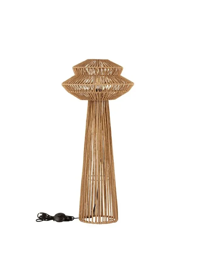 Lampadar NUA E27, 1x12 W, 100-240 V, IP20, textil, oțel și rope 2