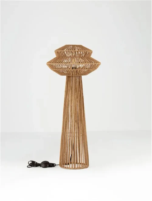 Lampadar NUA E27, 1x12 W, 100-240 V, IP20, textil, oțel și rope