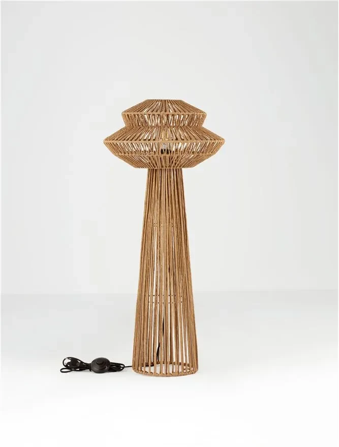 Lampadar NUA E27, 1x12 W, 100-240 V, IP20, textil, oțel și rope 3