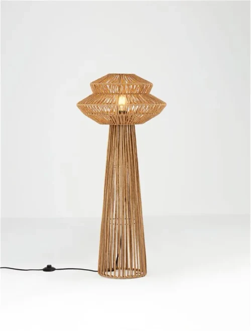 Lampadar NUA E27, 1x12 W, 100-240 V, IP20, textil, oțel și rope